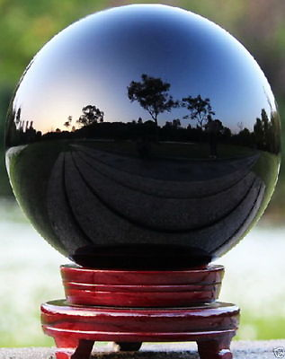 #ad 250MM Natural Black Obsidian Sphere Large Crystal Ball Healing Stone $328.99