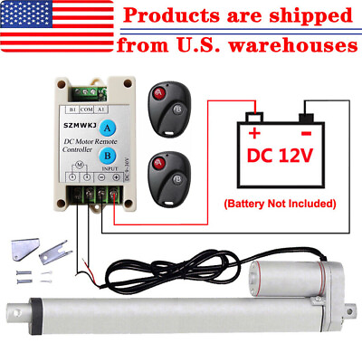 #ad Electric 1000N 1500N 12V DC Linear Actuator W Remote Controller Brackets Set IG $67.49