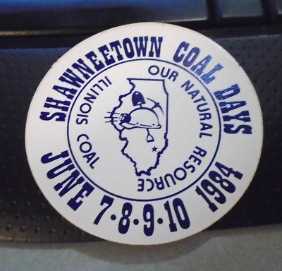 #ad Vintage Shawneetown Coal Days Mining Miner Sticker Hardhat Decal 1984 $3.99