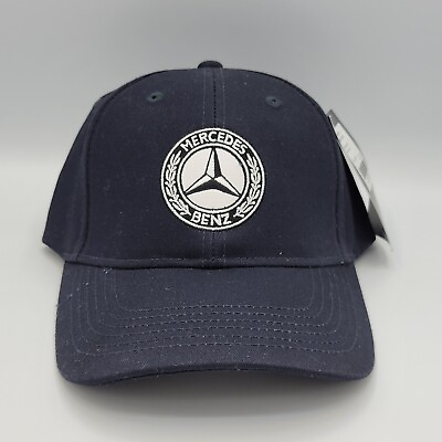 #ad Genuine Mercedes Benz Navy Blue Logo Adjustable Baseball Cap B66041540 Strapback $24.95