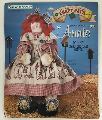 #ad 1996 Daisy Kingdom Craft pack ANNIE or ANDY Scarecrow Doll Kits Halloween NEW $16.99