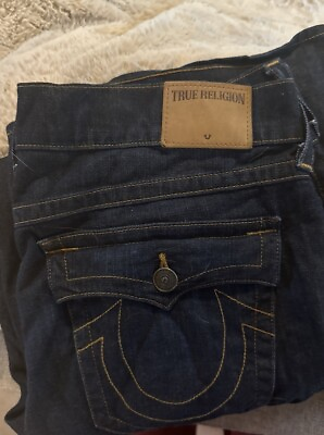 #ad Vintage True Religion Mens Blue Jeans 36 Ricky Relaxed Straight $75.00