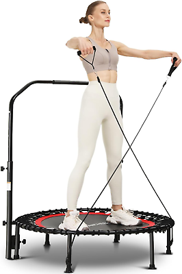 #ad ANCHEER 40quot;quot; Foldable Mini Trampoline Max Load 450Lbs Fitness Trampoline with B $204.88