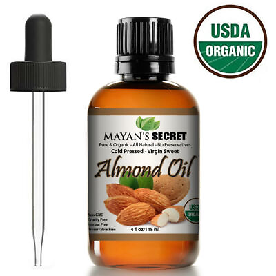 #ad SWEET ALMOND OIL USDA CERTIFIED ORGANIC CARRIER COLD PRESSED UNREFINED 4OZ $14.95