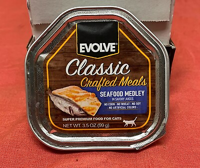#ad Evolve Classic Crafted Meals Seafood Medley Cat Food Pack of 15 Date 5 12 2024 $17.50
