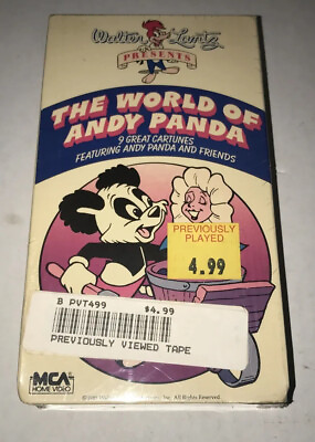 #ad Walter Pants Presents THE WORLD OF ANDY PANDA VHS 1985 CARTOON MCA 1ST RELEASE $13.29
