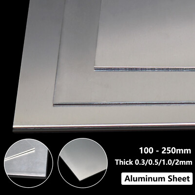 #ad Aluminum Sheet Metal Flat Plate DIY 0.3mm 0.5mm 1mm 2mm Thickness Multiple Sizes $2.98