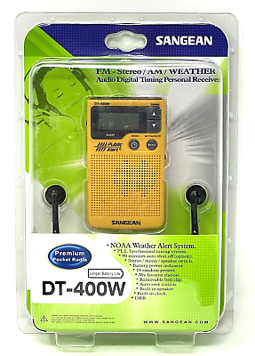 #ad SANGEAN DT 400W Digital Am FM Pocket Radio with Weather Alert Headphones Incld $69.95