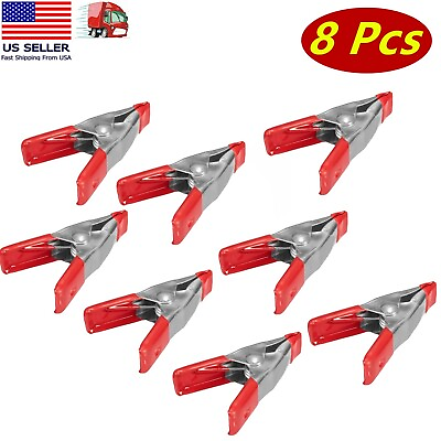 #ad 8 Pcs 2quot; inch Heavy Duty Metal Spring Clamps Small Tool Clip Jaw Opening $6.99