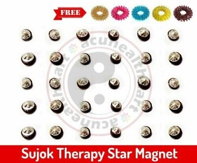 #ad Sujok Therapy Star Magnets Round Set of 30 Free 10 Acupressure Massage Rings $11.74