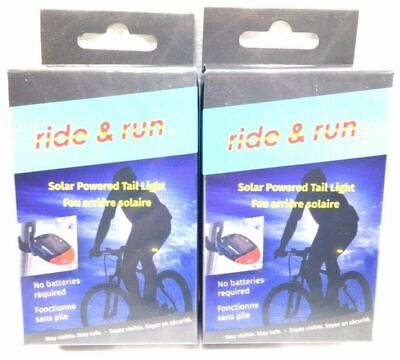 #ad 2 Ride amp; Run Solar Powered Bike Tail Light Night Walking Blinker 3 LED Modes New $14.05