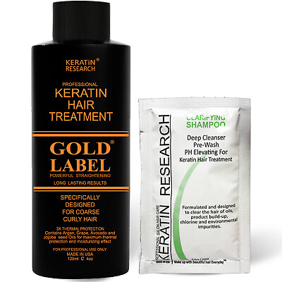 #ad Keratin Research Gold Label Keratin Hair Blowout Treatment 120ml Curly Coarse $35.95