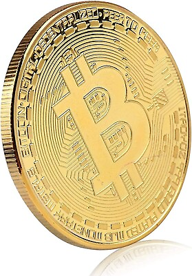 #ad New Bitcoin Coin Souvenir Physical Bitcoin Collection Gold Color Great Gift $7.39