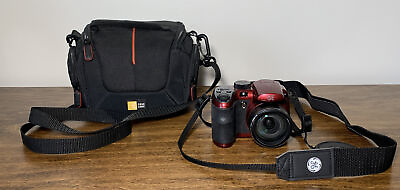GE DIGITAL CAMERA X5 15X Optical Wide Zoom 14.1mp Power Pro Series Red Bag Case $75.00