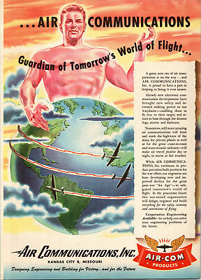 #ad Vintage 1944 WWII Air Com Communications Products Print Ad Advertisement $6.49