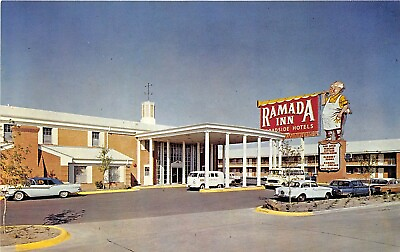 #ad Dallas Texas 1950 60s Postcard Ramada Inn Motel $6.55