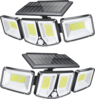 #ad 2 Solar LED Lights Security Motion Sensor Outdoor 270 Angle IP65 Waterproof $39.49