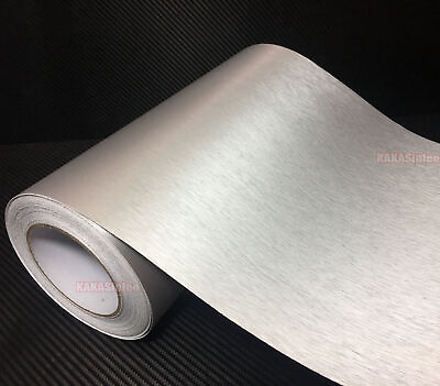 #ad Silver Flexible Car Matte Brushed 3D Metal Entire Auto Vinyl Wrap Sticker ABUS $356.36
