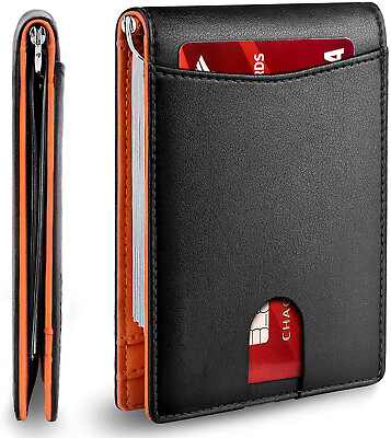 #ad Minimalist Slim Wallet for Men with Money Clip RFID Blocking Front Pocket Wallet $13.99
