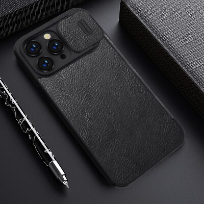 #ad For iPhone 14 Pro Max Plus Nillkin Leather Slide Cover Protect Camera Flip Case $16.59