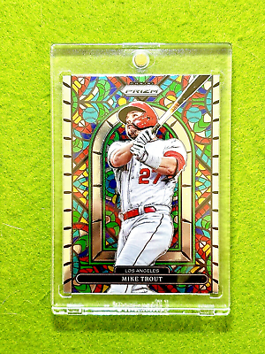 #ad Mike Trout STAINED GLASS PRIZM CARD Jersey #27 ANGELS 2022 Panini Prizm Baseball $64.76