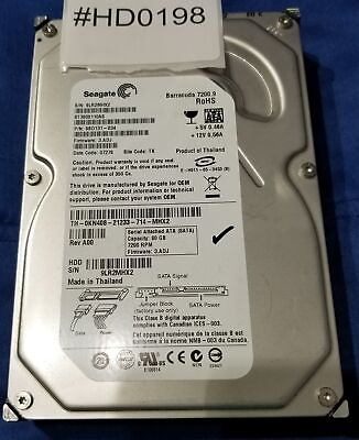 #ad HD0198 Seagate Barracuda ST3808110AS 80GB 7200RPM 3.5quot; Hard Disk Drive $10.00