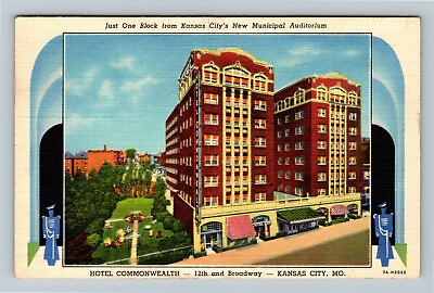 #ad Kansas City MO Missouri Hotel Commonwealth Coffee Shop c1940 Vintage Postcard $7.99