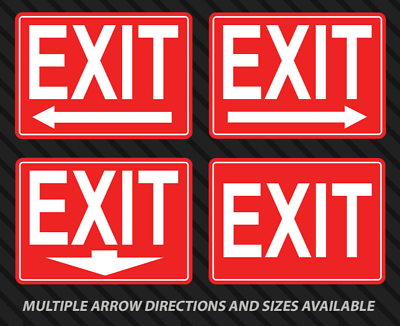 #ad Exit sticker door arrow window business entrance exit sign emergency safety $5.96