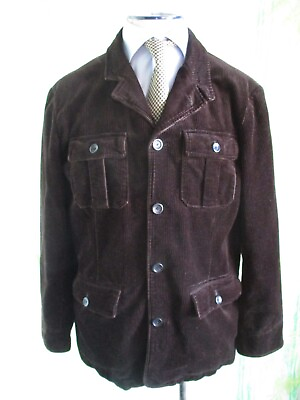 #ad Banana Republic heavy brown corduroy Norfolk blazer sport coat jacket XL $89.99