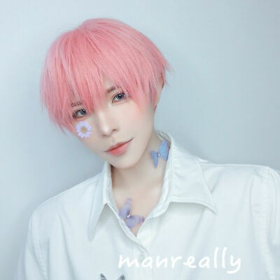 #ad Harajuku Fashion Gay Wigs Men#x27;s Hair Naturally Cosplay Daily Shorts Hairpiece $27.99