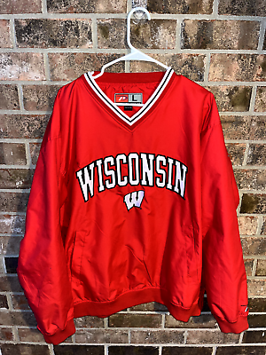 #ad Large Wisconsin Badgers Pro Player Pullover Windbreaker Jacket $24.99