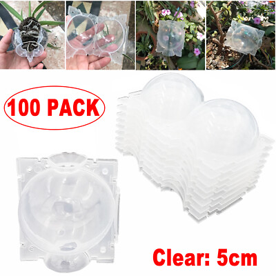 #ad 100 Clear Plant Rooting Device Grow Graft Box High Pressure Propagation Ball Pod $68.98
