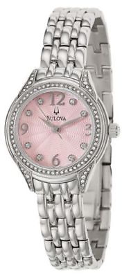 #ad Bulova Women#x27;s 96X124 Dress Pink Dial Stainless Steel Quartz Crystal Watch $120.00