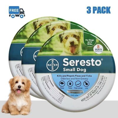 #ad 3 pack quot;Serestoquot; Flea and Tick Collar for Small Dogs 8 Month Protection New $32.05