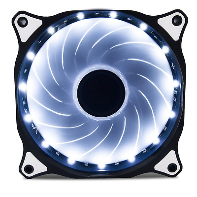 #ad 120mm DC 15 LED Cooling Case Fan for Gaming PC Computer CPU Cooler White $7.59