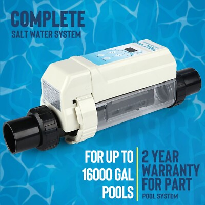 #ad Up to 16000 Gal Salt Water Pool Chlorinator System Titanium Cell Non irritant $429.98