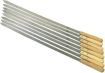 #ad G amp; F Large Stainless Steel Brazilian Style BBQ Skewers with Hard Wood $20.99
