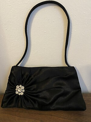 #ad Mini Black Evening Bag with Rhinestone Detail Sasha Of NY $14.90