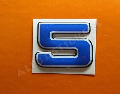 #ad 3D Stickers Resin Domed NUMBER 5 FIVE Color Blue 25 mm 1 inch Adhesive $3.99