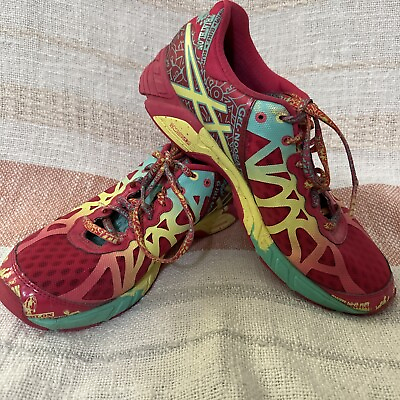 #ad ASICS Gel Noosa Tri 9 Running Shoes Neon Green Pink Multicolor T458N Size 7.5 $32.00