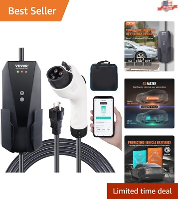 #ad 16A Electric Vehicle Charger with 28ft Cable Smart APP Control and Versatil... $149.97