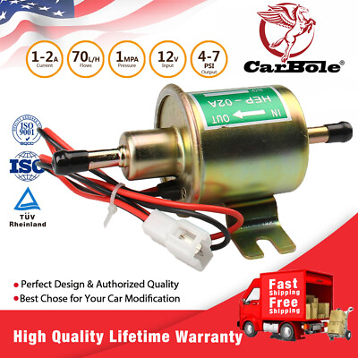 #ad 4 7 PSI Universal Electric Fuel Pump 12V Low Pressure Gas Diesel Inline HEP 02A $14.69