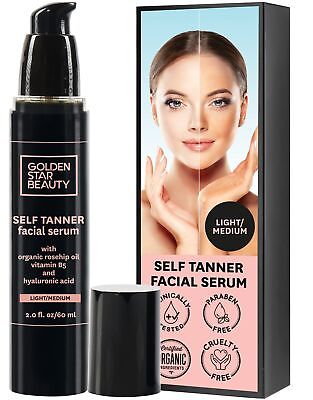 #ad Face Tanner – Self Tan Serum w Hyaluronic Acid and Organic Oils Self Tanners... $36.65