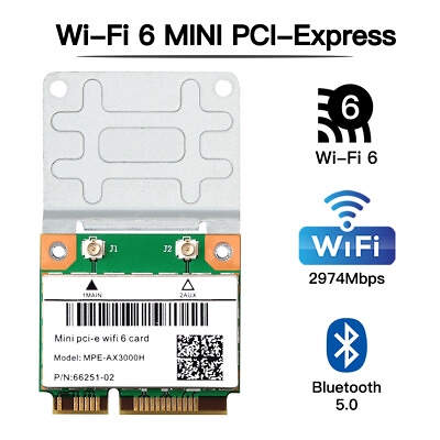 #ad WiFi 6 Mini PCIE WiFi Card 802.11AX3000 5Ghz Wi Fi 6 Bluetooth Adapter for PC $15.65