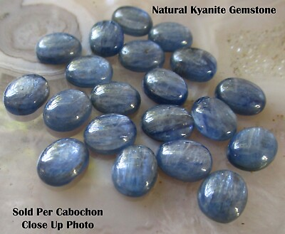 #ad Natural Kyanite Cabochon Oval 10mm x 8mm Calibrated Gemstone 1 Cabochon $3.99
