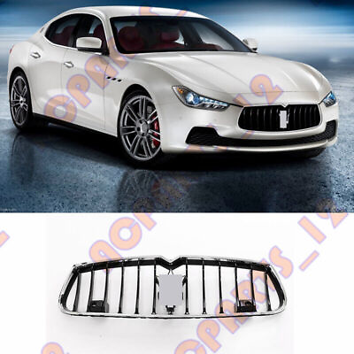 #ad Express Shipping Chrome Black Front Bumper Grille Trim For Maserati Ghibli 14 17 $186.90