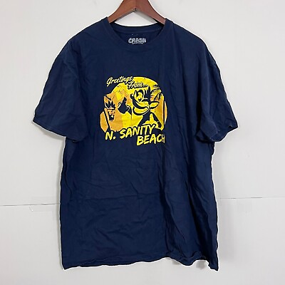 Crash Bandicoot Mens T Shirt Size 2XL Blue Loot Gaming 100% Cotton Tee $9.06