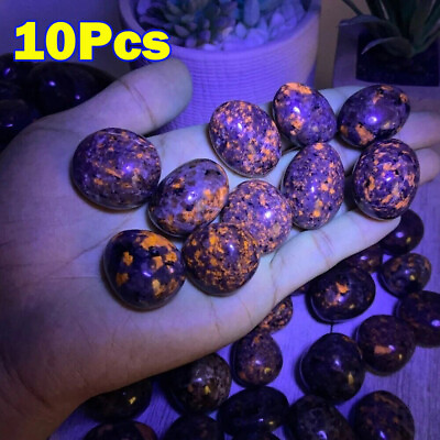 #ad 10Pack Natural Yooperlite Tumbled Stone UV Reactive Sodalite Gemstone Home Decor $15.85