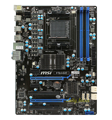 MSI 970A G43 Motherboard Socket AM3 AM3 AMD 970 DDR3 DIMM USB3.0 ATX $56.59