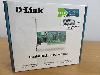 #ad D Link DGE 530T Gigabit Desktop PCI Network Ethernet Adapter C3 New Sealed $8.99